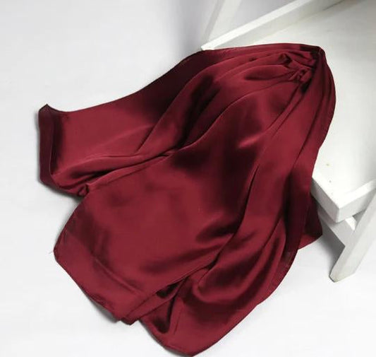 Crinkle Silk Hijab - MAROON