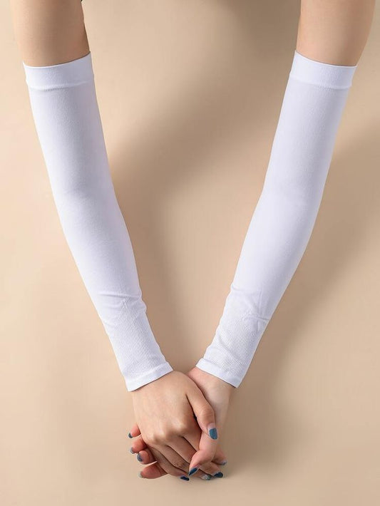 Solid Arm Sleeves - white