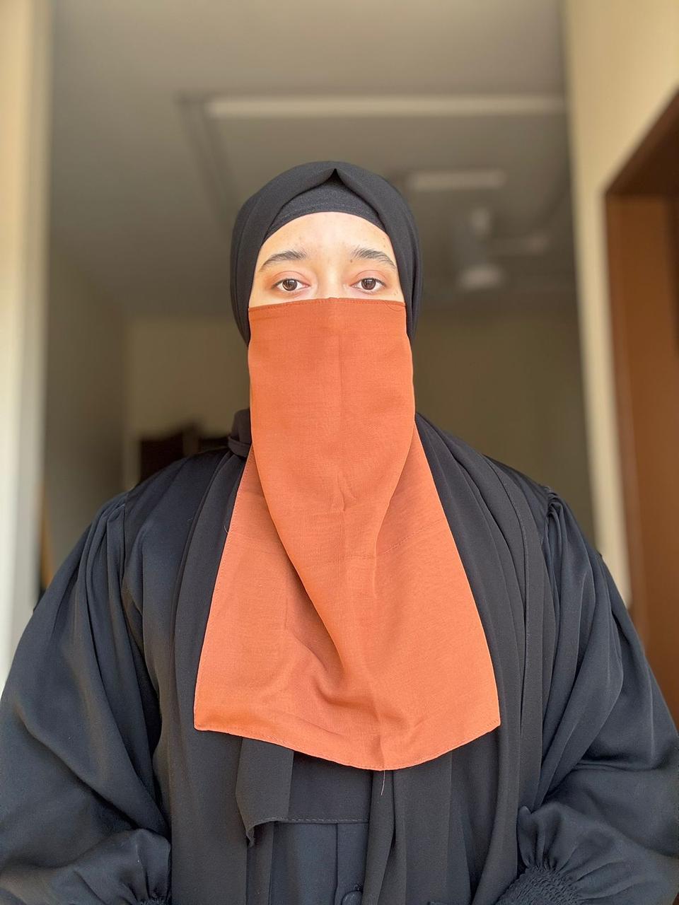 HALF NIQAB -  RUST